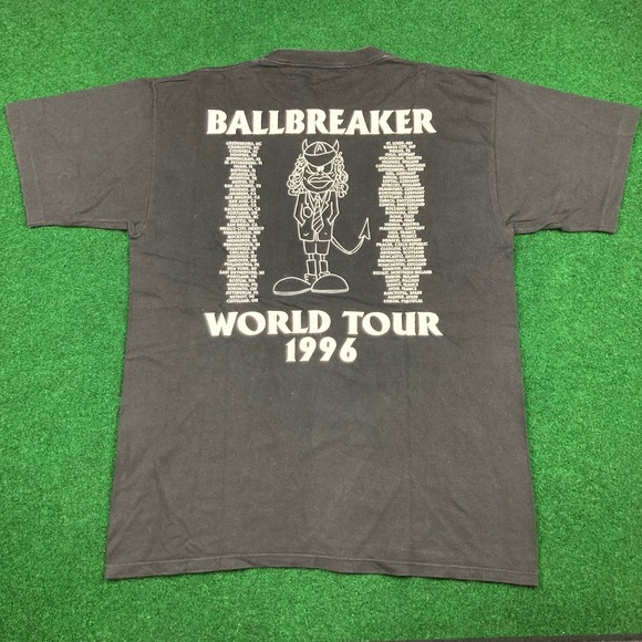 Vintage ACDC Shirt Mens XL Black 1996 Ballbreaker World Tour Concert Brockum 90s - Picture 8 of 14